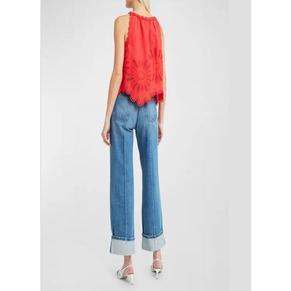 Ulla Johnson Jolie Embroidered Eyelet Top in Poppy 8 - Picture 5 of 6
